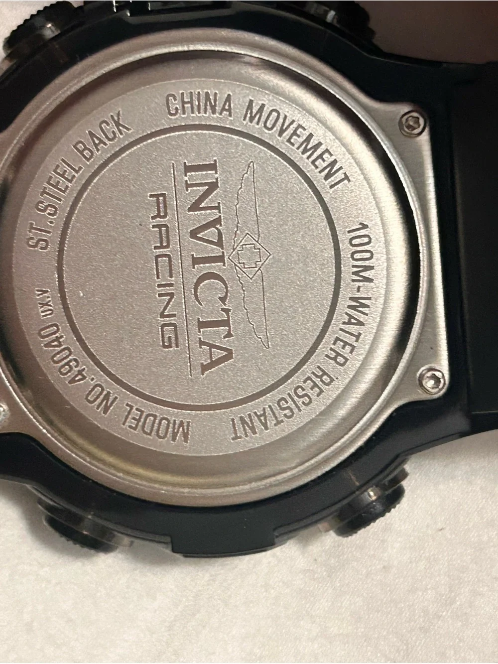 Invicta Black Watch with Yellow Box Accent